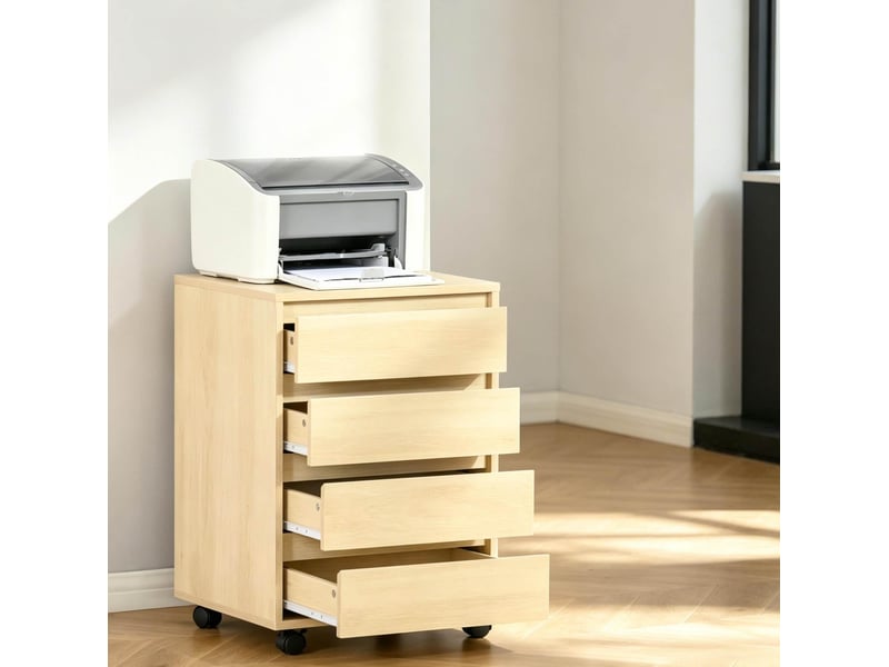  Caisson de bureau mobile 4 tiroirs avec roulettes 46 x 40 x 65 cm homvra  - Conforama D