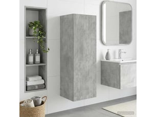 Cabinet salle de bain mural, meuble de rangement gris béton 33x34.5x60 cm shl2727