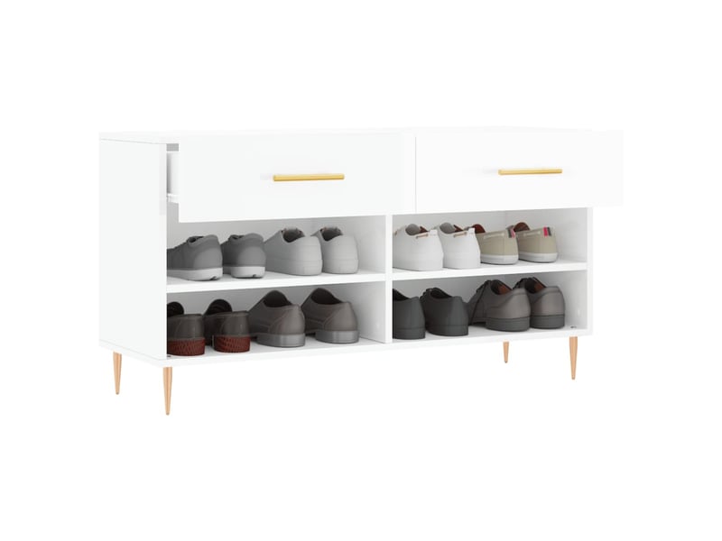  Banc à chaussures blanc brillant 102x35x55 cm bois d'ingénierie shl4744  - Conforama D