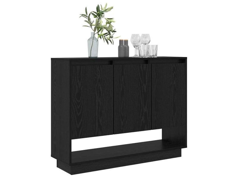 Buffet - bahut - meuble de rangement chêne noir 97 x 29 x 75 cm bois d'ingénierie - Conforama C