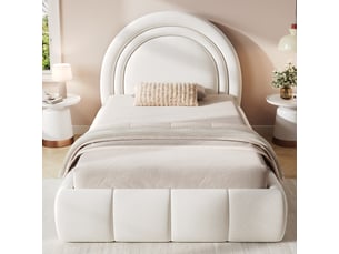 Lit simple 90x200 cm STILVORA coloris beige