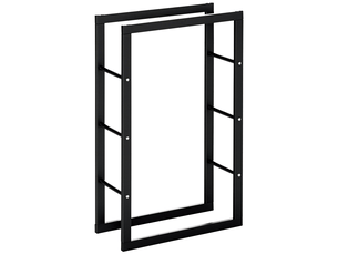 Porte-bûches en métal noir, style contemporain, 60 x 25 x 100 cm, charge 100 kg