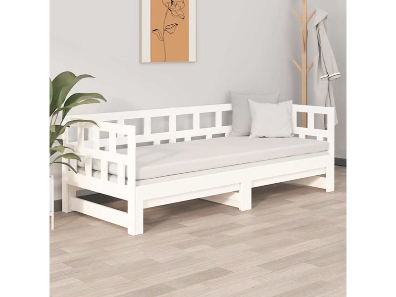  Lit simple- lit adulte -  lit coulissant sans matelas blanc 2x(80x200)cm  - Conforama C