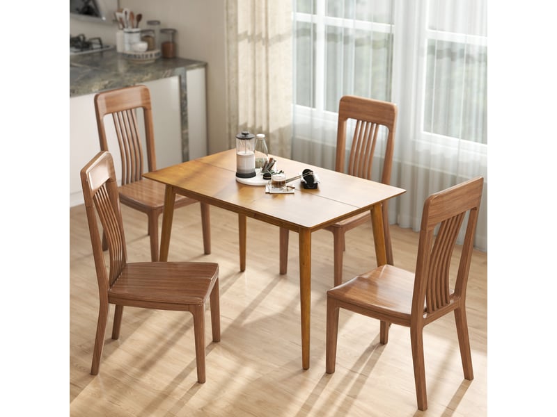 Table de salle à manger design grand plateau 4-6 personnes en bois dim. 120l x 75l x 76h cm  - Conforama D