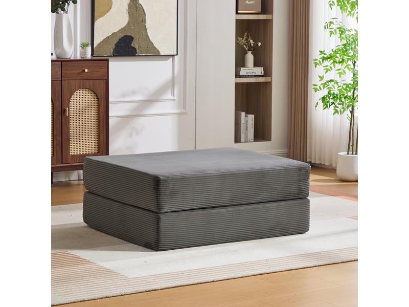 Tabouret de compression en velours côtelé doux et doux pour la peau. Avec 2 blocs de mousse haute densité pour un grand confort. Dépliable en un HFSN-1281DG - Conforama B