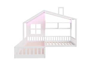Lit cabane 200x220 cm MAISONORA coloris blanc