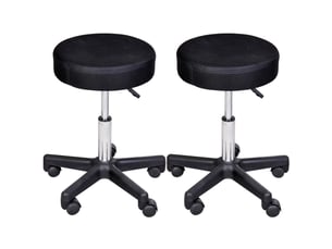 Lot de 2 tabourets de massage à roulettes reglable en hauteur pivotant avec trois couleurs de housse de protection