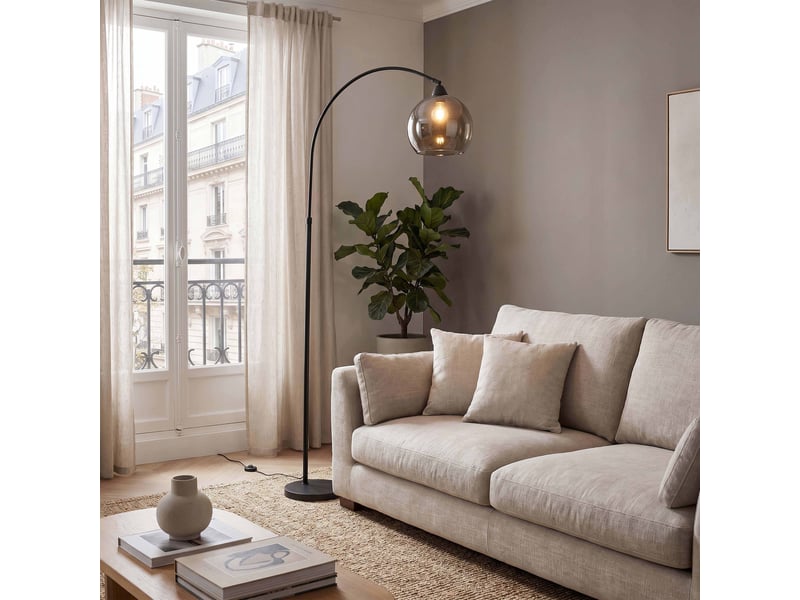Lampadaire Métal 195 cm noir GIANNIS - Conforama X