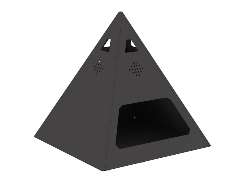  Brasero exterieur, foyer camping noir 50x50x51 cm acier patiné  - Conforama A