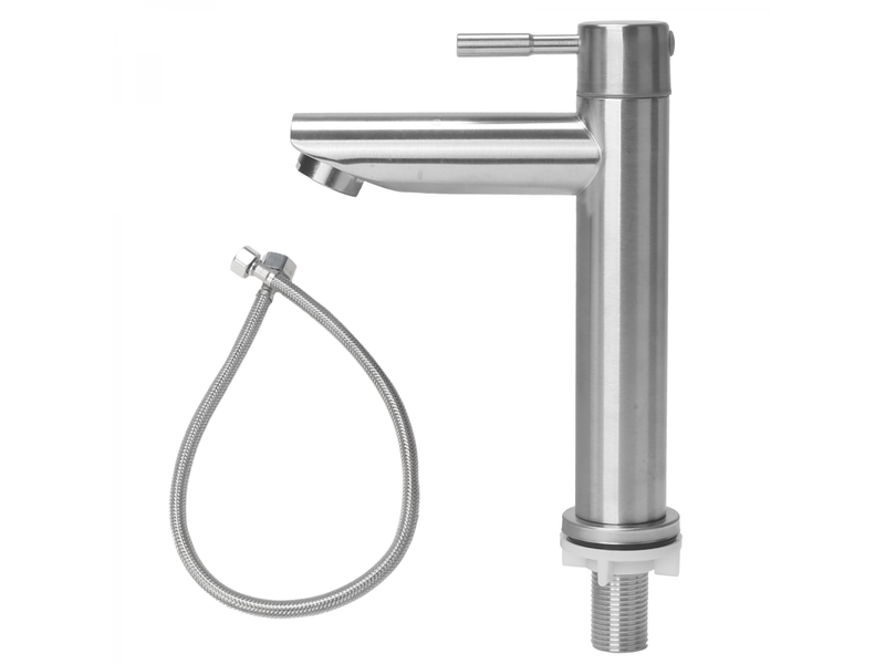 Robinet d'eau froide en acier inoxydable, robinet d'eau froide pour lavabo avec tube mélangeur pour lavabo baignoire, pour toilettes - Conforama A