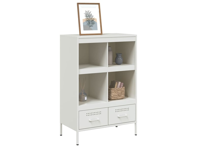 Buffet haut - bahut - meuble de rangement blanc 68x39x101,5 cm acier  - Conforama D