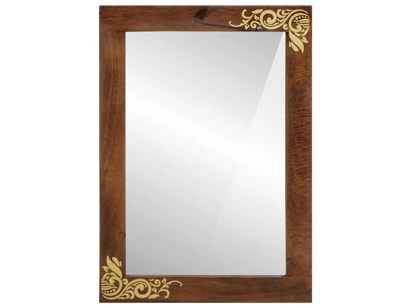  Miroir de salle de bain, miroir de toilette marron miel 70 x 50 x 2,5 cm cf62641  - Conforama A