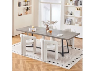Lot de 2 chaises de salle à manger avec accoudoirs en chenille evryae