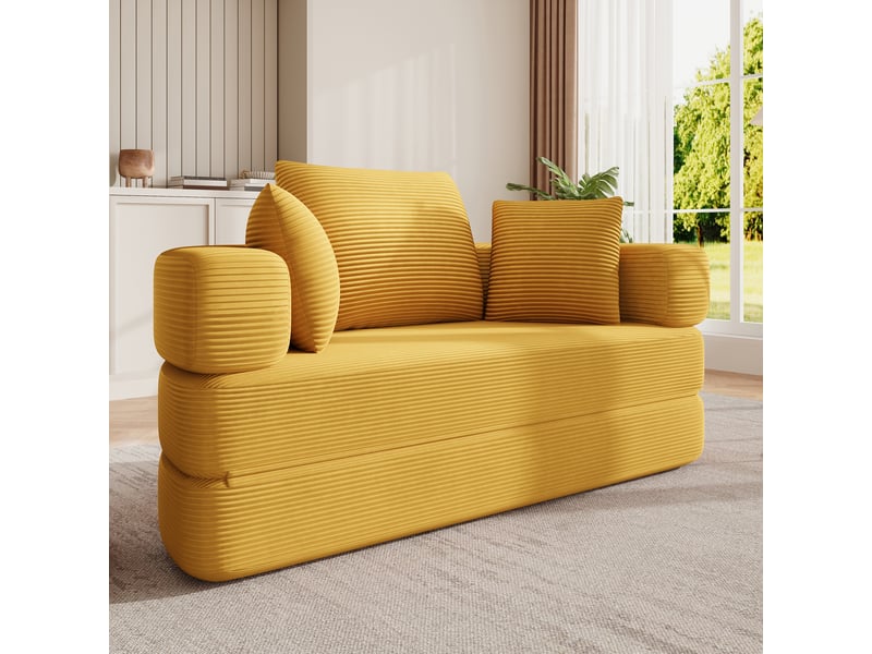 Canapé modulable - gain de place - mousse - jaune - pour salon et séjour 173x176x40cm - Conforama C
