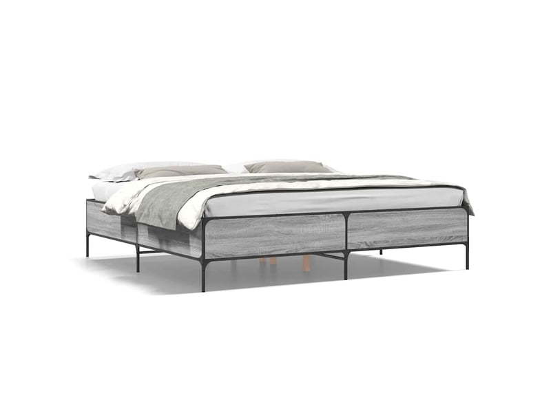  Lit double- lit adulte -  cadre de lit sans matelas sonoma gris 180x200 cm  - Conforama A