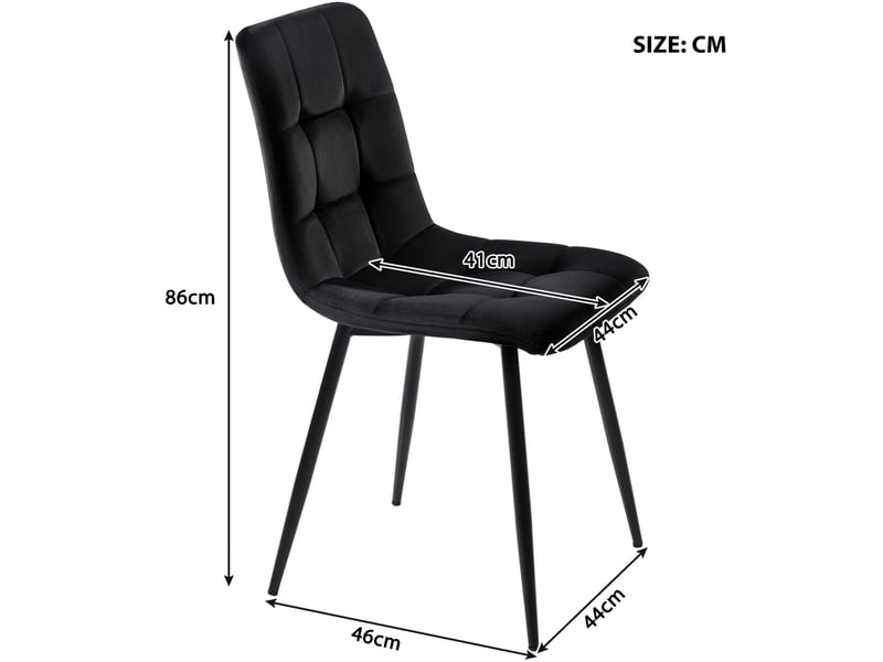  Ensemble repas 5 pièces, motif marbre, plateau mdf blanc, pieds métal réglables, meuble salon, 4 chaises velours, noir  - Conforama D