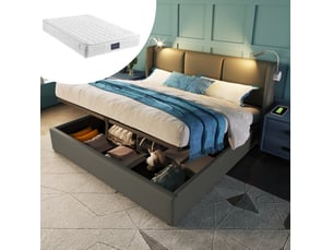 Lit coffre 160x200 cm MAISENTIEL coloris gris