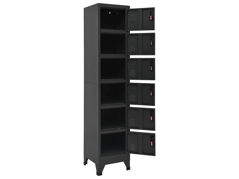  Armoire à casier, rangement de bureau anthracite 38x40x180 cm acier  - Conforama E