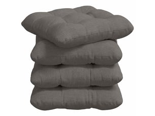 Lot de 4 coussins de siège, coussins décoratifs tissu en velours côtelé gris clair cf59985