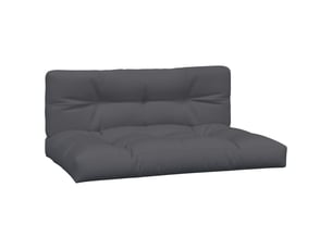 Lot de 2 coussins de palette, coussins de canapé anthracite tissu cf59480