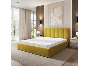 Lit coffre 140x200 cm MASSENO   coloris jaune