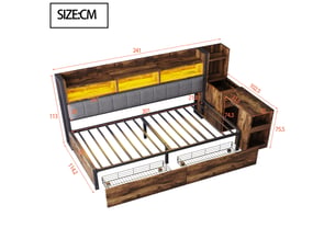 Lit simple 90x200 cm    coloris naturel