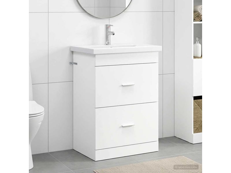 Ensemble de mobilier de salle de bain blanc 61x40x84.5 cm shl8671 - Conforama B