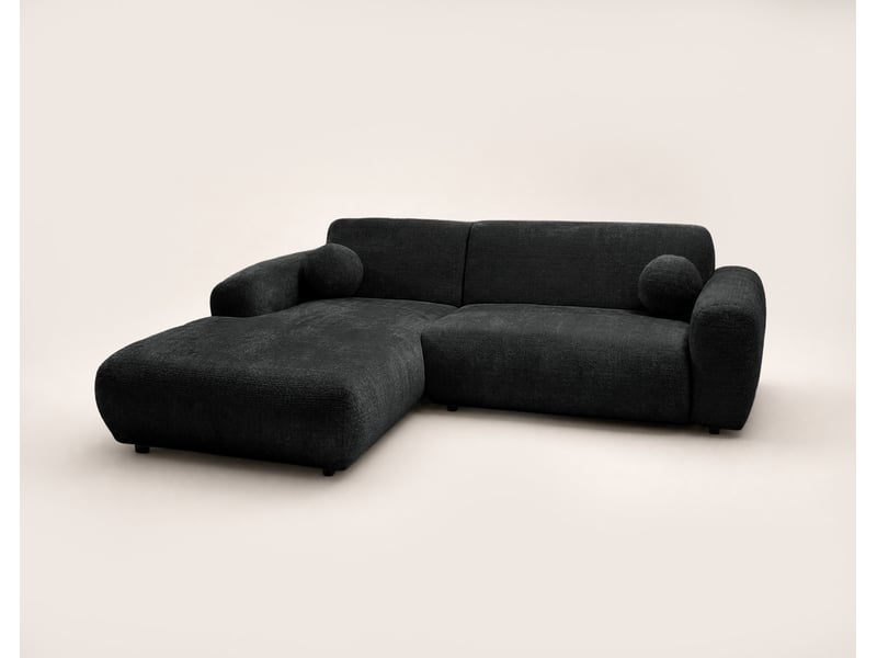  Louise - canapé d'angle gauche 4 places en velours texturé - best mobilier - gris anthracite LOUISE - Conforama E