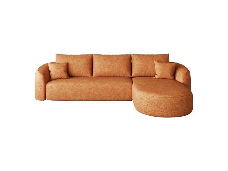  Canapé d'angle en l 266 cm modulable sans montage canapé 3 places orange  - Conforama A