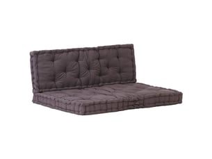 Lot de 2 coussins de plancher de palette coton anthracite cf59755
