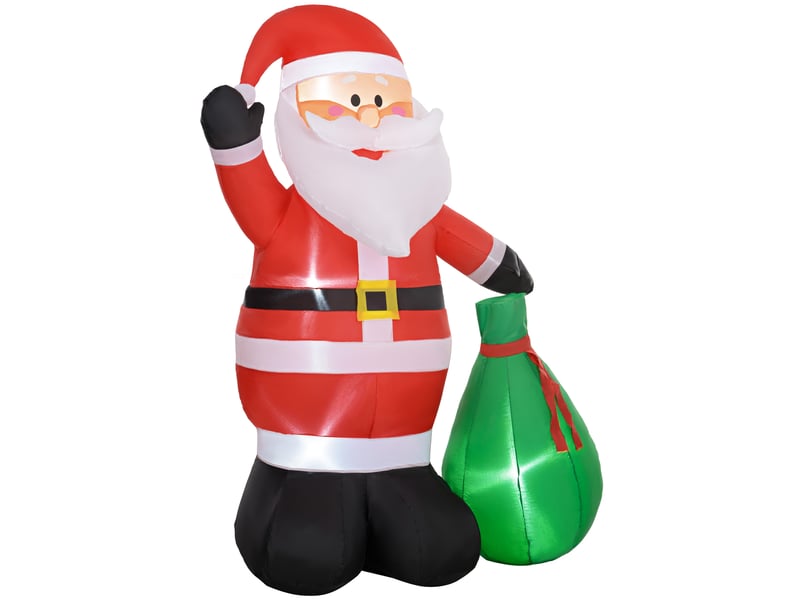  Père de noël gonflable de 180 cm avec lumières led, matériel fixation et souffleur, intérieur et extérieur  - Conforama B