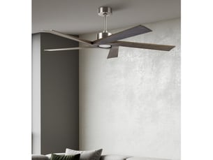 Ventilateur de plafond fabrilamp nadir dc nickelrustique 5 pales 142,2 cm 6 vitesses sans éclairage télécommande
