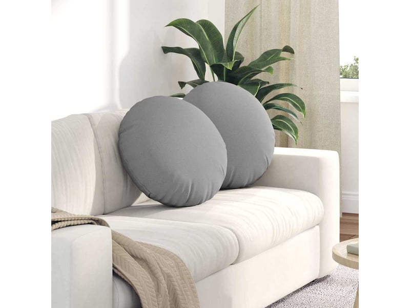  Lot de 2 coussins de siège, coussins décoratifs tissu gris nuage ø50 x 19 cm cf59835  - Conforama B