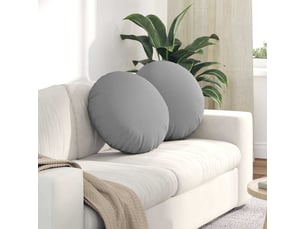 Lot de 2 coussins de siège, coussins décoratifs tissu gris nuage ø50 x 19 cm cf59835