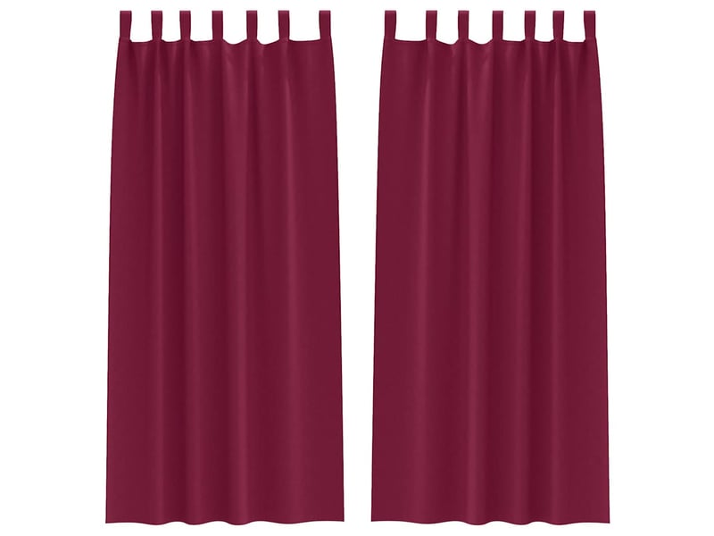 Lot de 2 rideaux occultants, rideaux black-out avec anneaux bordeaux 260 x 140 cm cf44619 - Conforama A