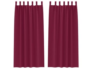 Lot de 2 rideaux occultants, rideaux black-out avec anneaux bordeaux 260 x 140 cm cf44619