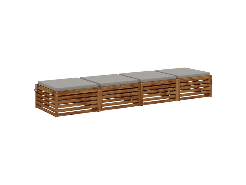  Lot de 4 coussins de siège, coussins d'assise soest 100 % polyester gris cf60431  - Conforama C