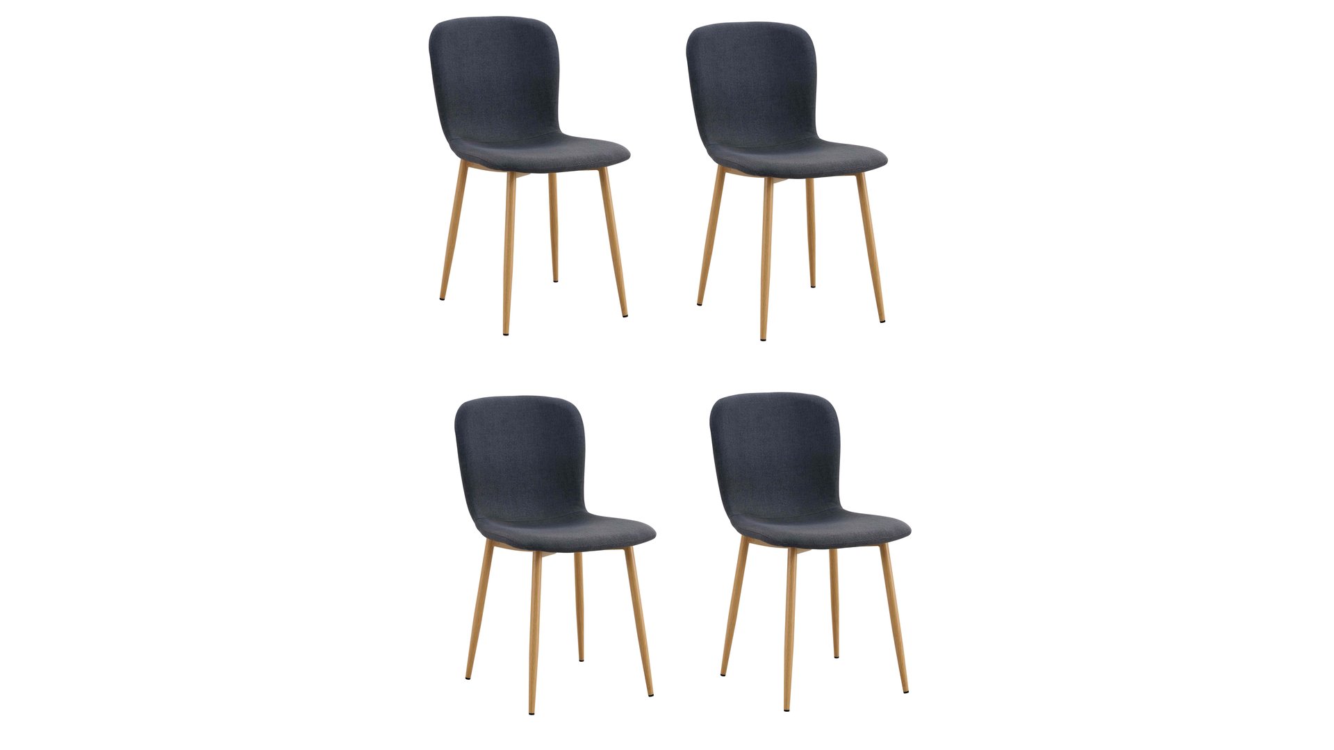 Lot de 4 chaises en tissu VALERIA coloris gris anthracite gris 81.5 Conforama