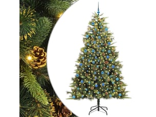 Sapin de noël - arbre de noël artificiel avec branches pliables et cônes 240 cm