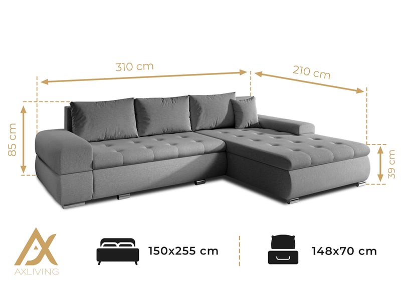 Canapé d’angle sivaso marron 310 cm convertible Sivaso - Conforama D