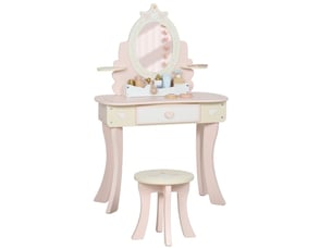 Coiffeuse 0 tiroir(s) Miroir avec 1 tabouret(s) inclu(s) VIVRYN coloris rose