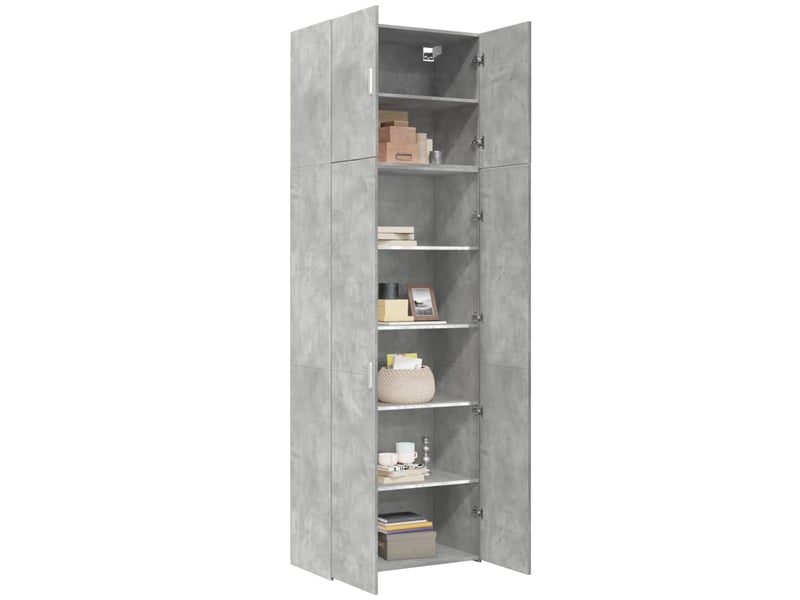  Buffet haut - bahut - meuble de rangement gris béton 80x42,5x249 cm bois d'ingénierie  - Conforama C