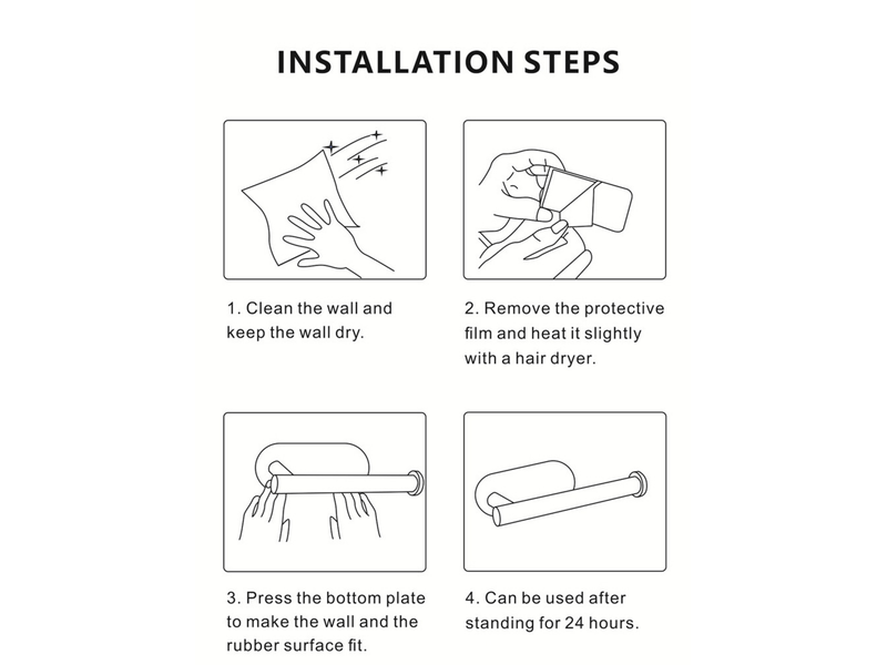  Porte-papier toilette, distributeur de papier toilette sans perçage, support de rouleau de papier toilette autocollant en acier inoxydable  - Conforama D