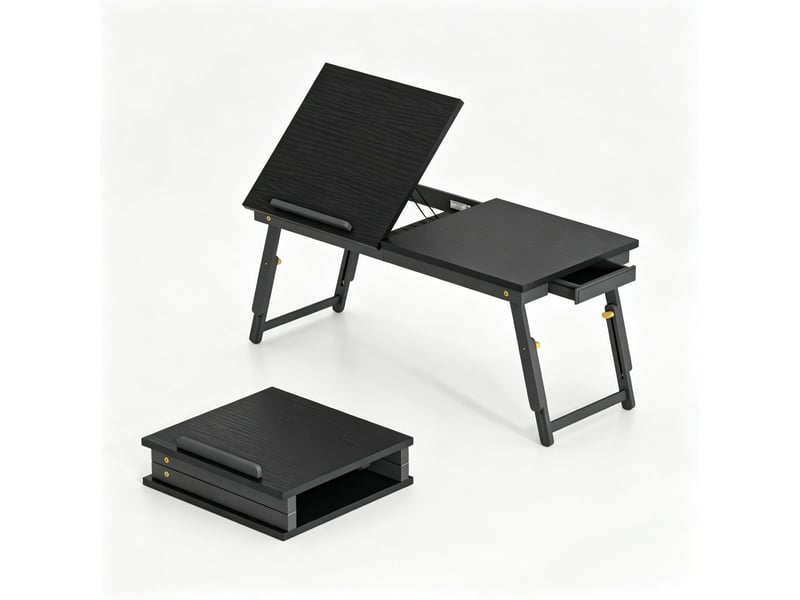  Table de lit pliable pour ordinateur portable, plateau inclinable homvra  - Conforama A