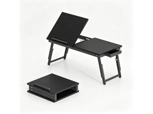 Table de lit pliable pour ordinateur portable, plateau inclinable homvra