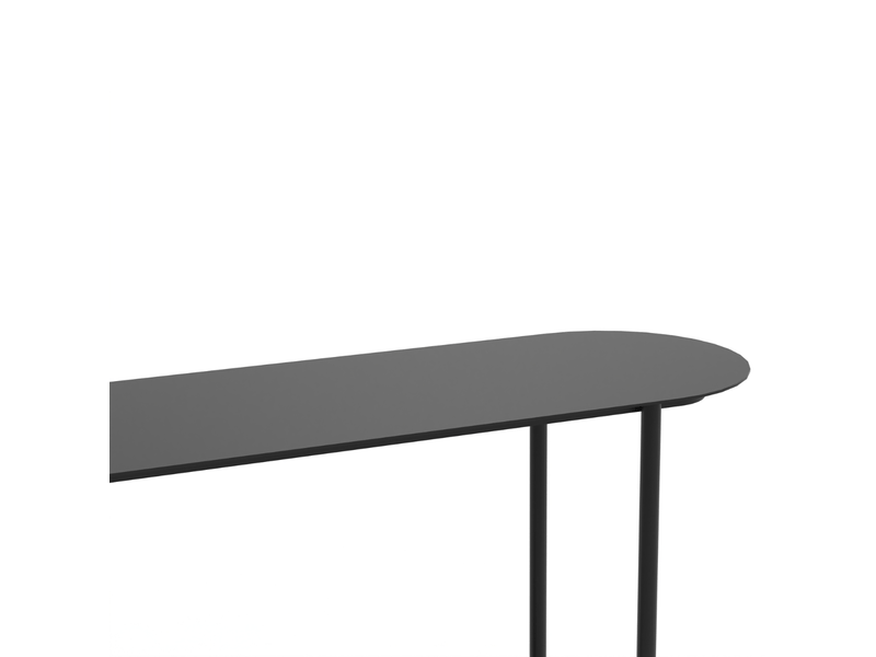  Console à deux niveaux en métal noir h77 cm - sasha  - Conforama D