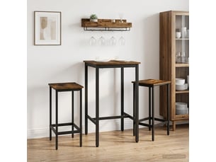 Lot de 2 tabouret de bar, chaise de bar chêne fumé 40x32x74 cm shl61011