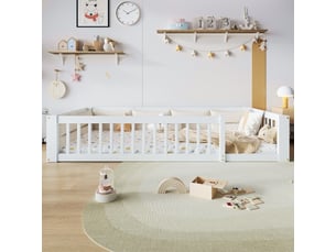 Lit simple 90x200 cm <strong>MODFU</strong>  <strong></strong> coloris blanc