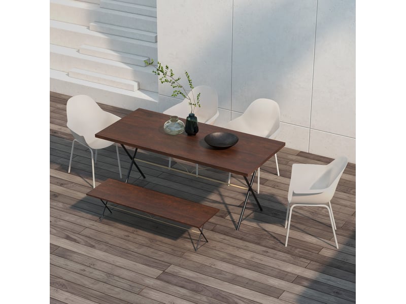 Lot de 4 chaises de jardin empilables 59x55x84 cm avec dossier et accoudoirs métal gris - Conforama C