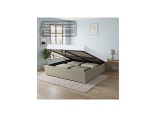 Lit coffre 180x200 cm <strong></strong>  <strong>KTECLIPSE180BEIG</strong> coloris beige